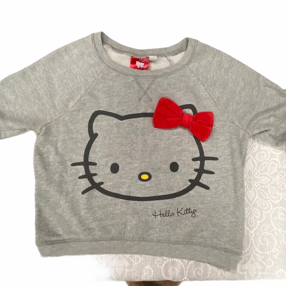 Hello Kitty by Sanrio Grey Pull Over Sweatshirt - Picture 1 of 13